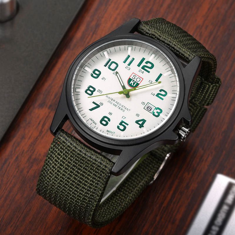 ZZ Men??s Military Date Quartz Analog Army Casual Dress Wrist Watches Canvas - Image 6