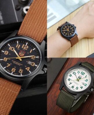 ZZ Men??s Military Date Quartz Analog Army Casual Dress Wrist Watches Canvas