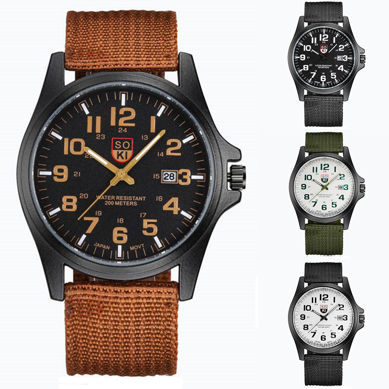 ZZ Men??s Military Date Quartz Analog Army Casual Dress Wrist Watches Canvas - Image 3