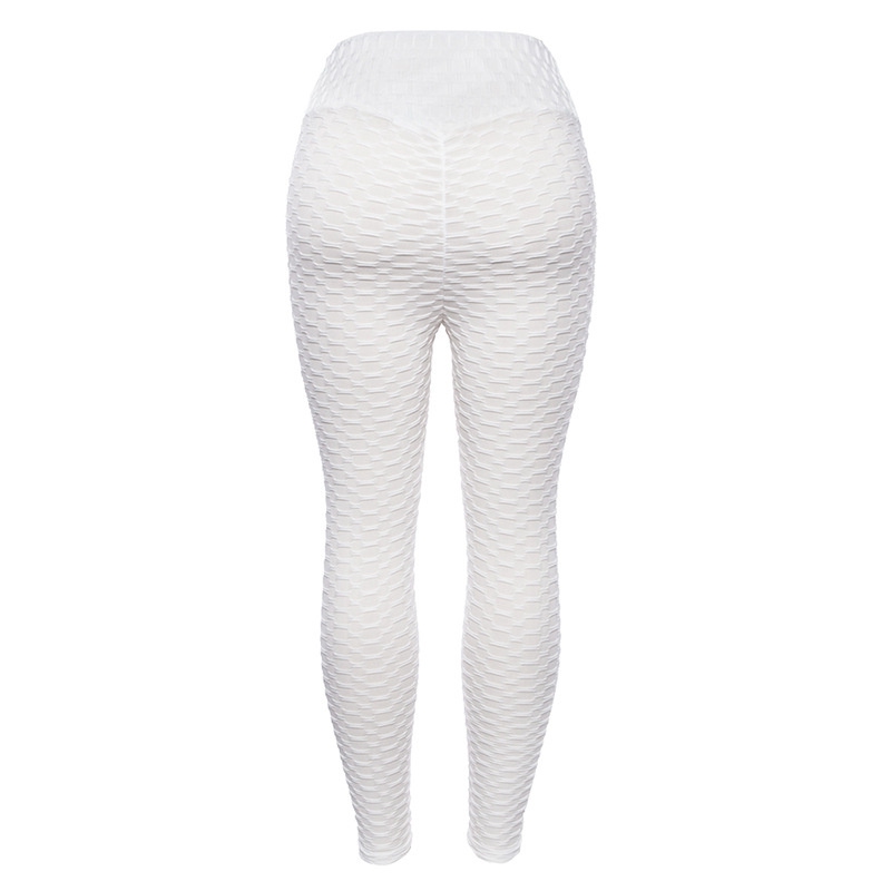 Europe and America Cross Border Popular Hip Jacquard Yoga Pants Bubble Pants Thin Exercise Tight Leggings - Image 2