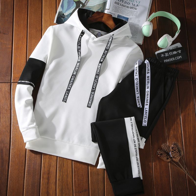 Spring Leisure Suit Men's Fashion Brand Sports Spring and Autumn Thin Set Clothes Sweater Trendy Handsome Korean Coat Men