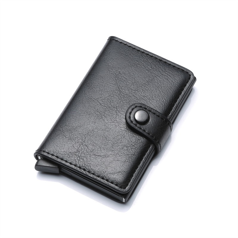 Factory Direct Sales New Amazon Wsih Popular Pu Aluminum Alloy Card Package Men's Brake out Card Men's Wallet