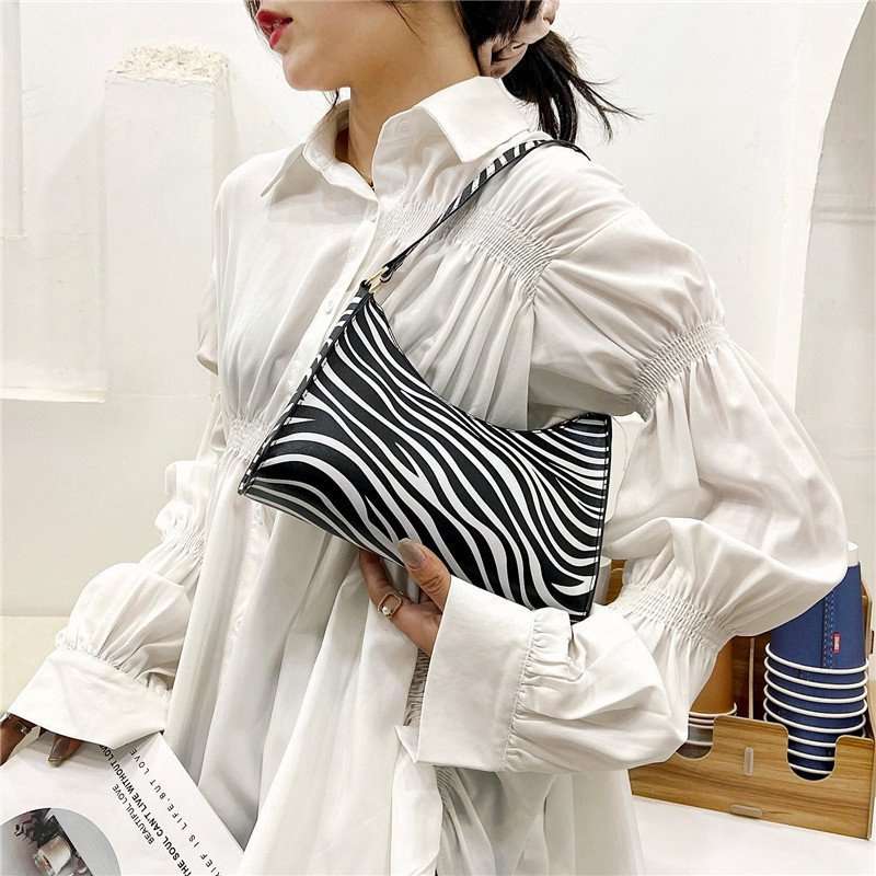 Fashion Zebra Print Women Luxury Handbag PU Leather Simple Underarm Shoulder Bags Female Daily Design Totes Purse Pouch - Image 2
