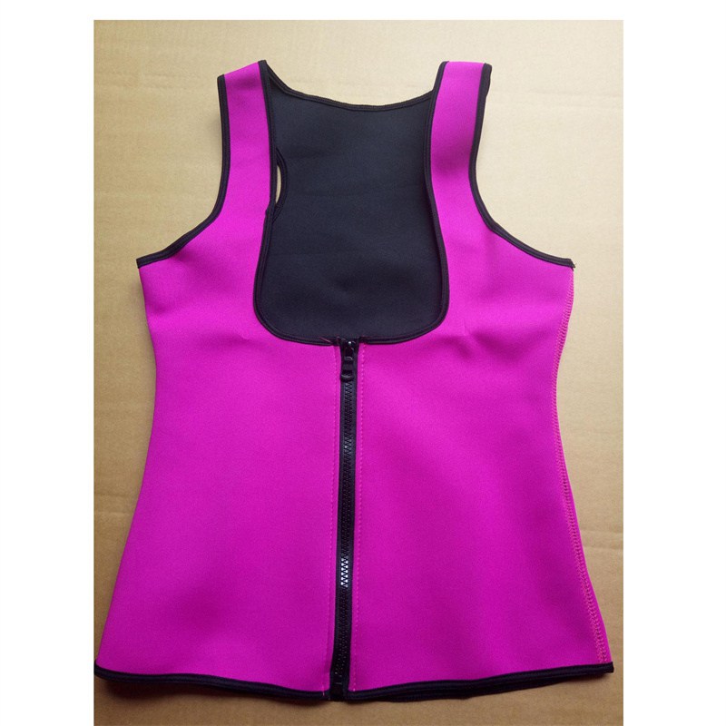 Zipper Women's Sports Perspire Vest Waist Shaping Clothes Neoprene Belly Contracting Court Corset