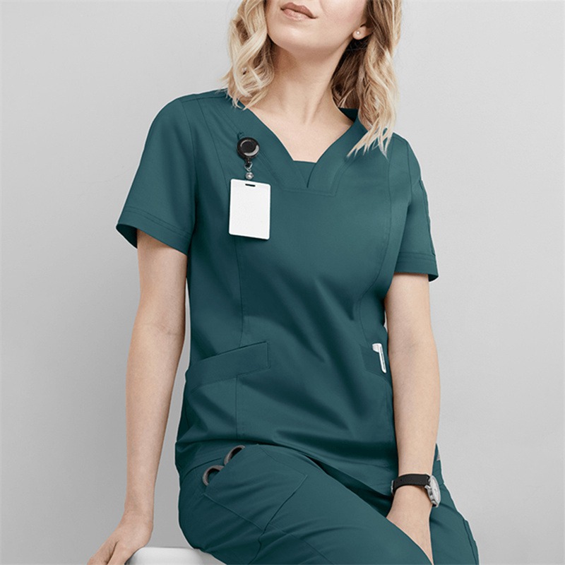 Amazon Operating Room Short Sleeve Hand Washing Suit Women's Jacket Short T Work Clothes Nurse Surgeon Disposable Protective Coveralls Work Clothes B