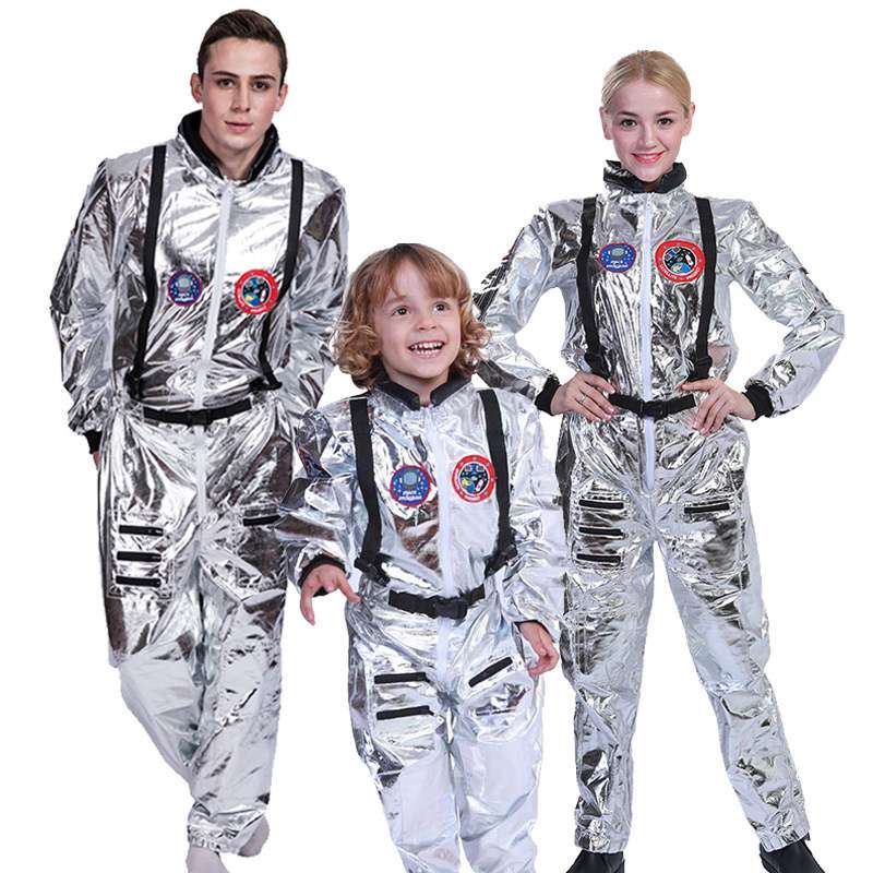 Silver Astronaut Costume Cosplay Men Women Costume Jumpsuits Astronaut Space Suit Adult Cosplay Costumes