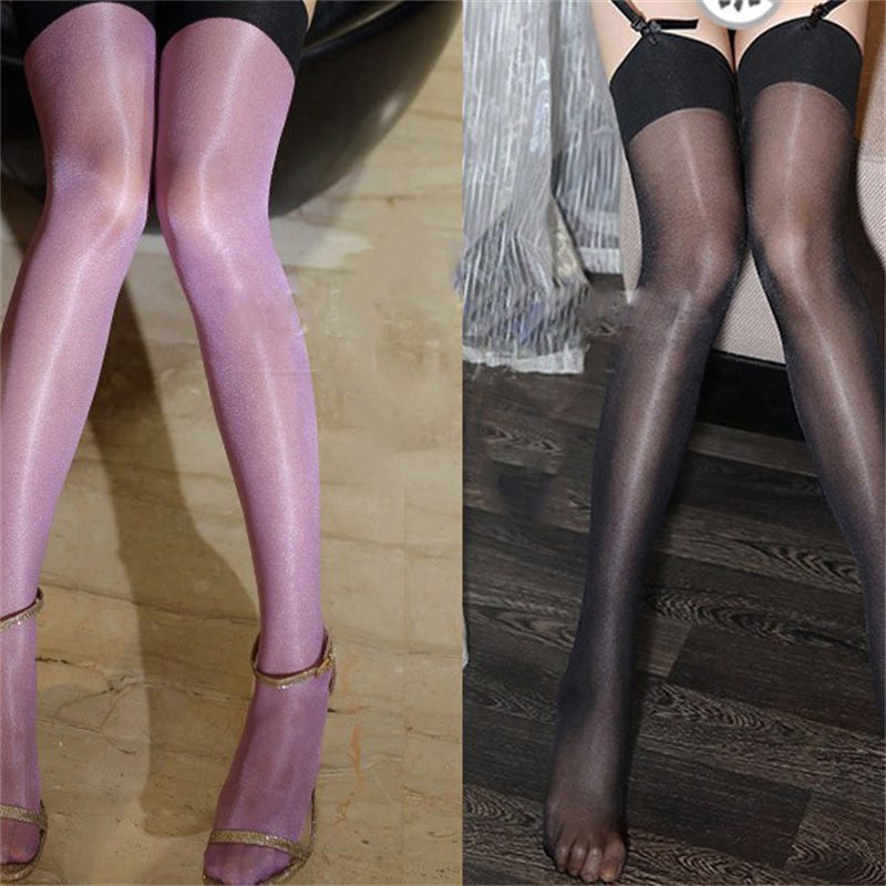 Sakura 30d Shiny Flash Silk Retro Contrast Color Stockings Shiny Transparent Color Stockings Four-Ply Socks 0908 - Image 11