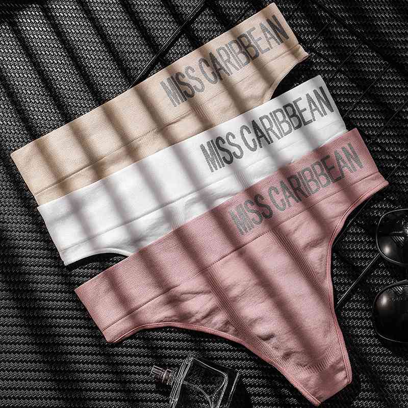 Men's Underwear Sexy U Convex Sports Fitness Letters Wide Waist Mid-High Waist Seamless Briefs  T-Shaped Panties
