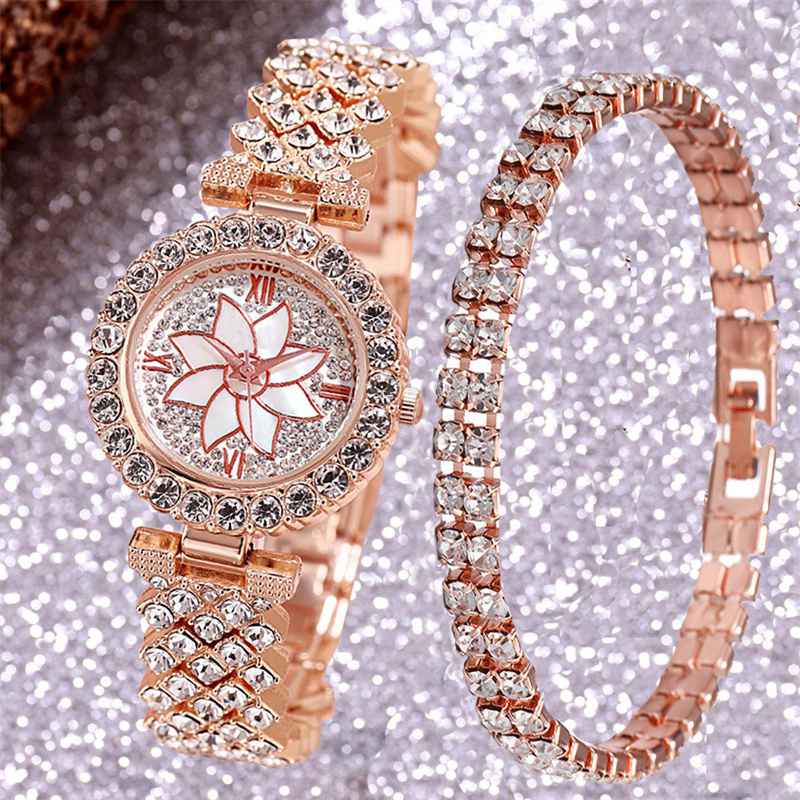 ZZ Watch & Bracelet Sets Ladies Women Analogue Wrist Watch Stainless Steel Gift/Box - Image 2