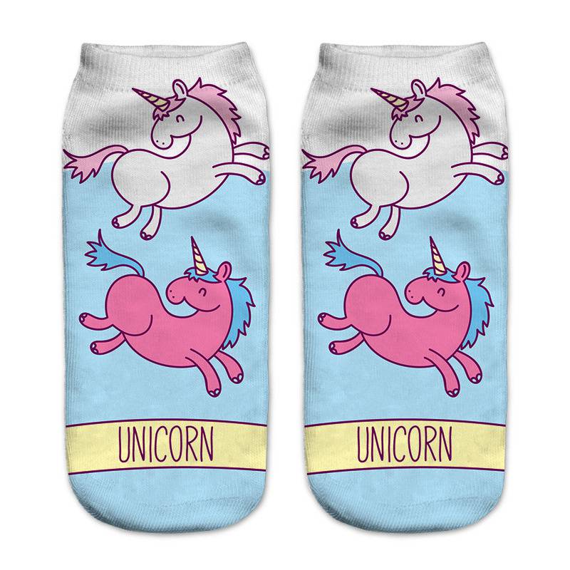 Wholesale AliExpress Hot Sale Printing Women Socks Unicorn Harajuku Wind Animal 3D Printed Socks