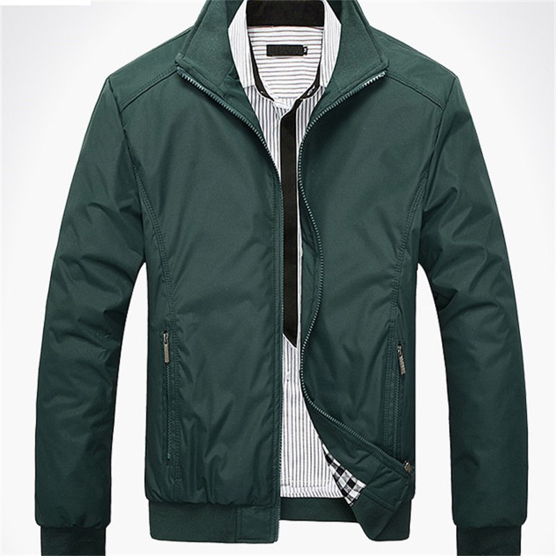 Jason Wolf New Men's Jacket Men's Single Clothes Youth Stand Collar Jacket Spring and Autumn Leisure Business Men's Jacket Men's Jacket