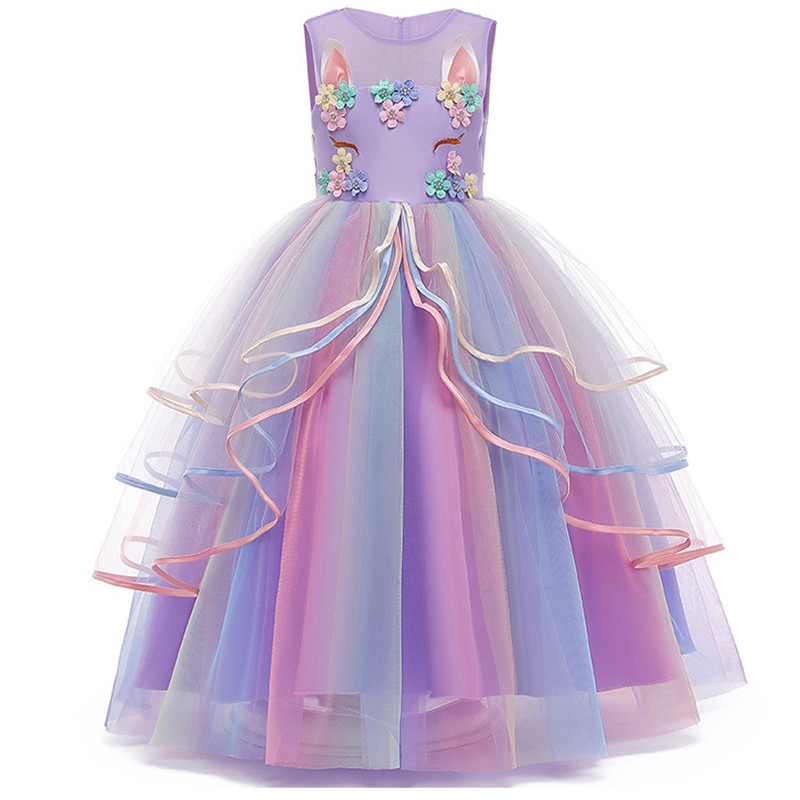 Vintage Flower Girls Dress Children Princess Party Pageant Long Gown Kids Dresses for Girls Formal Clothes - Image 3
