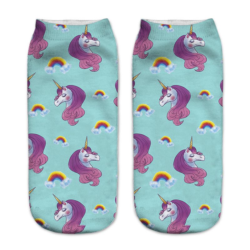 Wholesale AliExpress Hot Sale Printing Women Socks Unicorn Harajuku Wind Animal 3D Printed Socks - Image 2