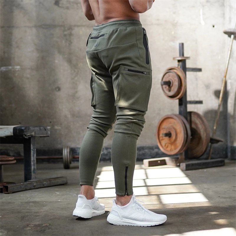 Fashion Stitching Men Pants Fitness Casual Elastic Pants men Bodybuilding Clothing Casual Navy Military Sweatpants Joggers Pants - Image 2