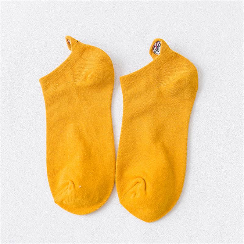Kawaii Embroidered Expression Women Socks Cotton Harajuku Happy Funny Socks Women Christmas Gifts Ankle 1 Pair Size 35-40 - Image 2