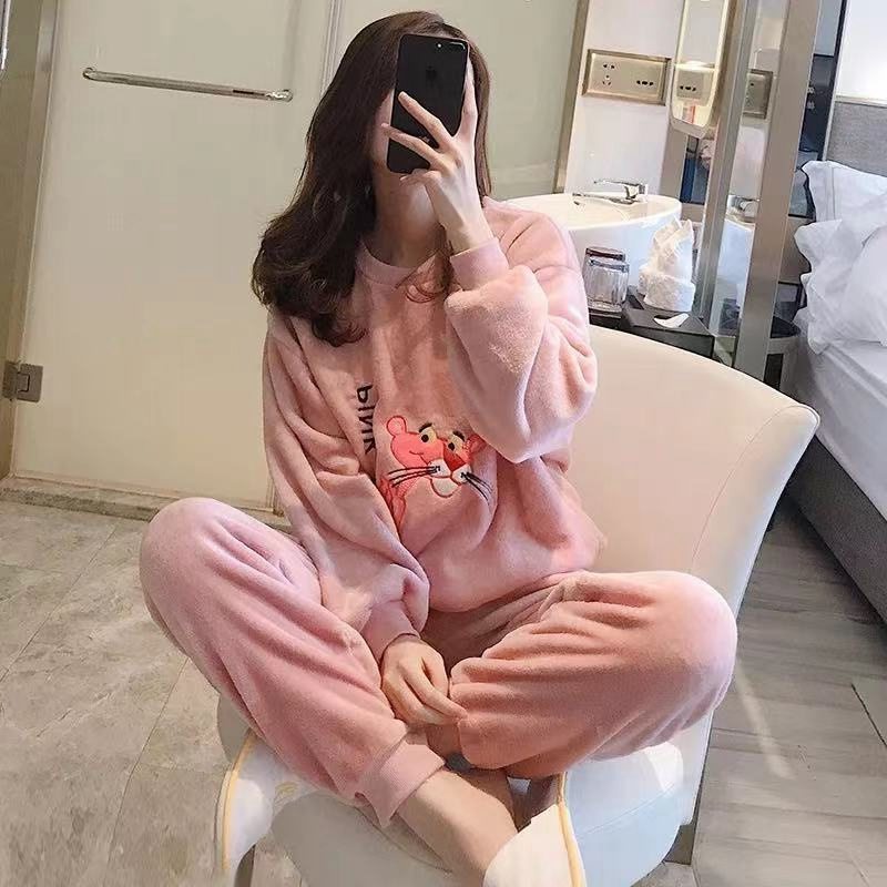 Flannel Women Pajamas Sets New 2024 Autumn Winter Warm Thick Coral Velvet Long Sleeve Cartoon Sleepwear Home Pijamas Set Girl - Image 40