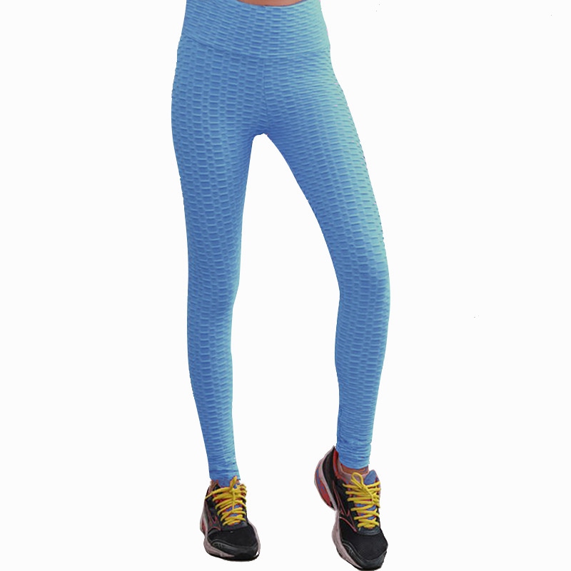 Europe and America Cross Border Popular Hip Jacquard Yoga Pants Bubble Pants Thin Exercise Tight Leggings - Image 4