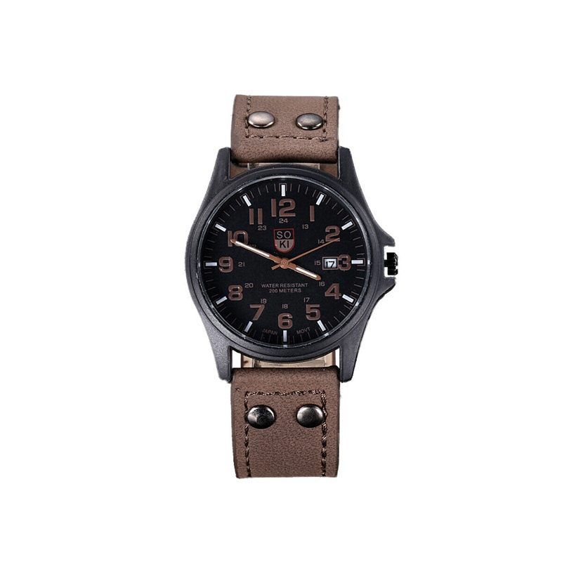 ZZ Men??s Military Leather Date Quartz Analog Army Casual Dress Wrist Watches UK - Image 3