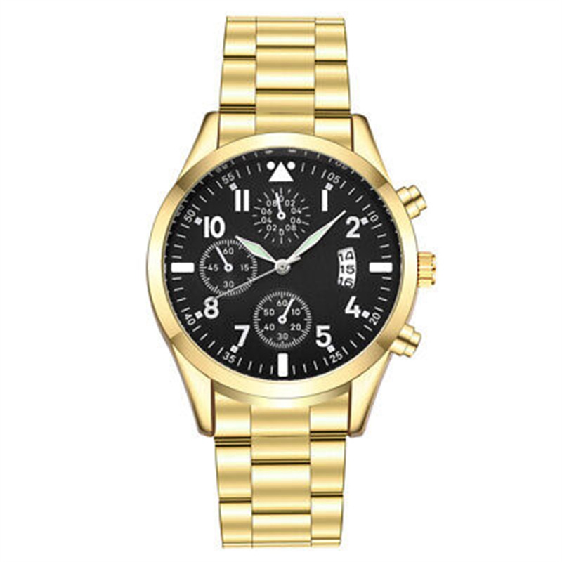 ZZ Luminous Calendar Metal Strap Men's Analog Quartz Formal Casual Wrist Watch Gift - Image 2