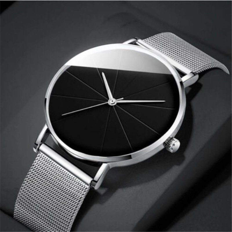 ZZ Men's Ultra Thin Simple Watch Ultra Thin Mesh Strap Stainless Steel Quartz - Image 4