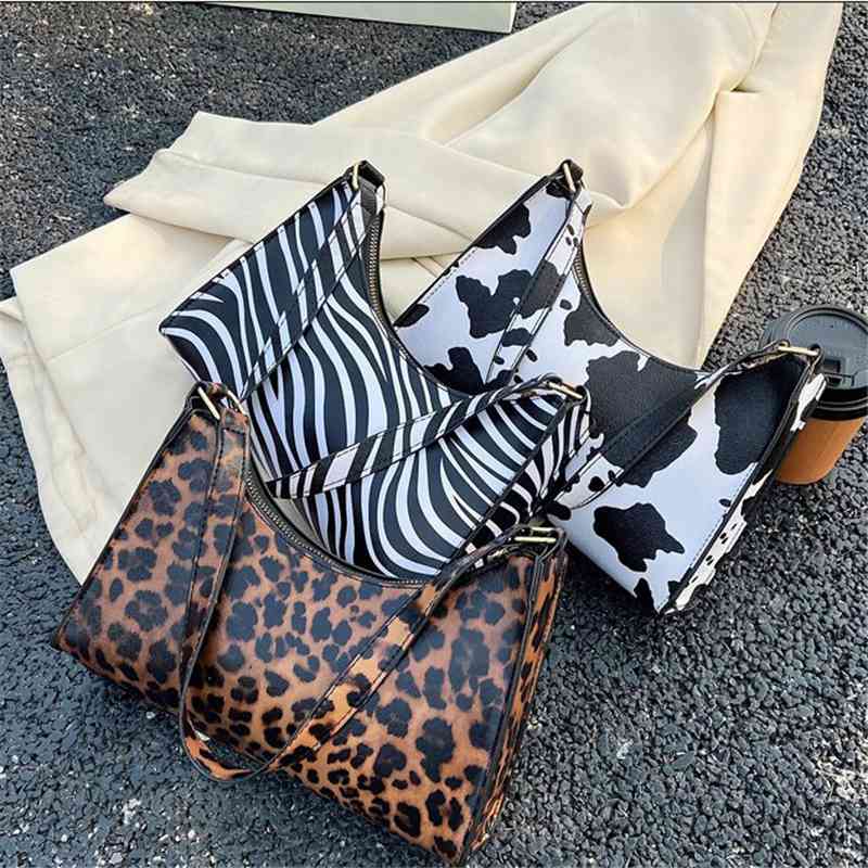 Fashion Zebra Print Women Luxury Handbag PU Leather Simple Underarm Shoulder Bags Female Daily Design Totes Purse Pouch