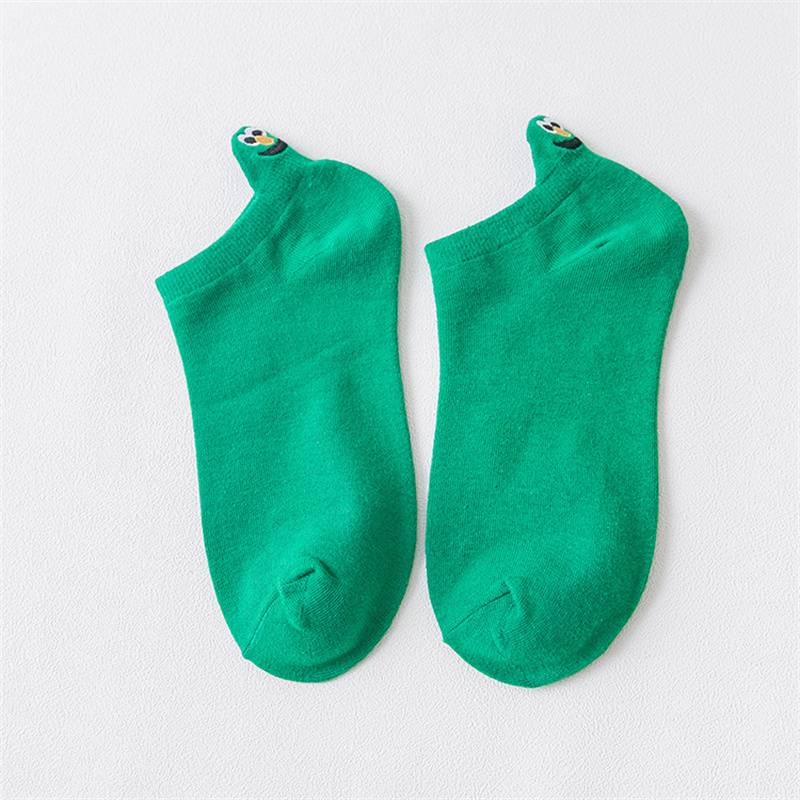 Kawaii Embroidered Expression Women Socks Cotton Harajuku Happy Funny Socks Women Christmas Gifts Ankle 1 Pair Size 35-40 - Image 3