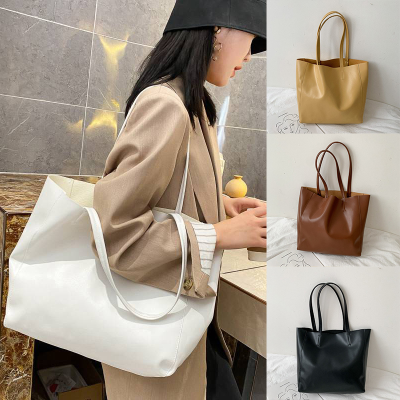 Large Women's Leather Style Tote Shoulder Bag Satchel Ladies Handbag - Image 35