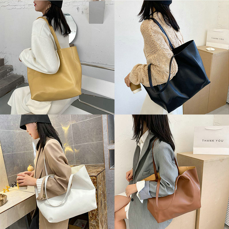 Large Women's Leather Style Tote Shoulder Bag Satchel Ladies Handbag - Image 30