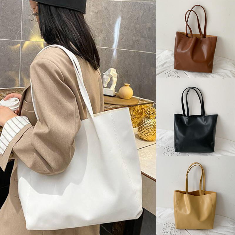 Large Women's Leather Style Tote Shoulder Bag Satchel Ladies Handbag - Image 37