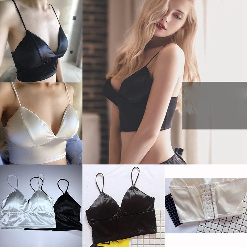 Sexy Satin Bikini Long Open Navel Back 8 Buttons Underwear Sling Breast Wrapping - Image 6