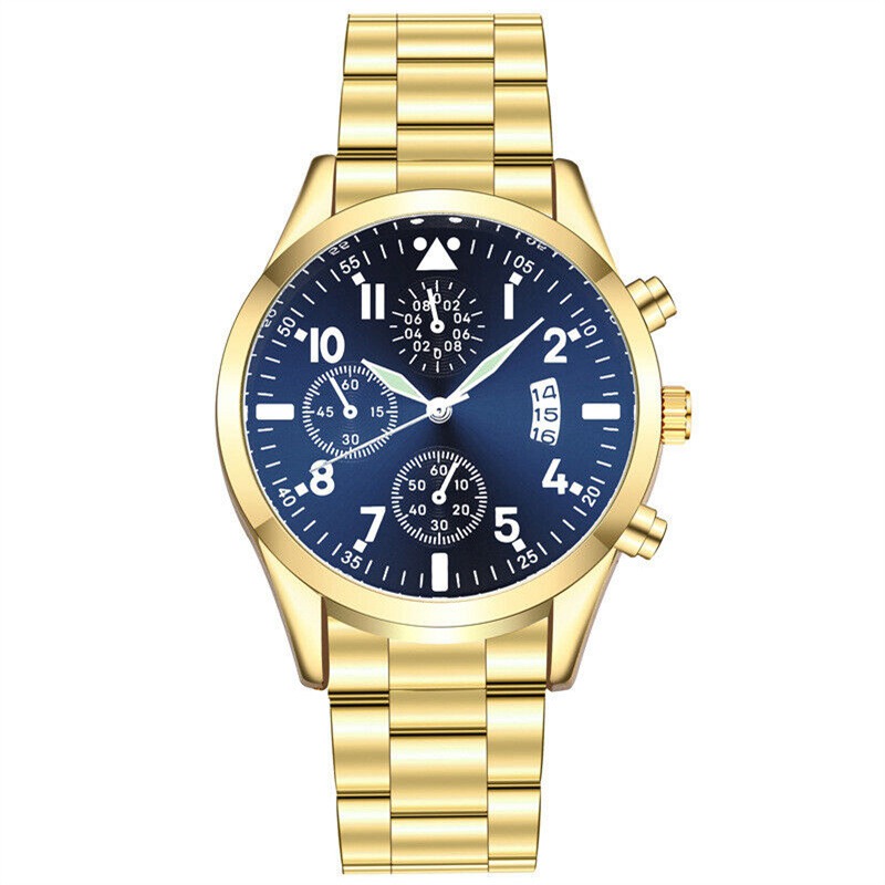 ZZ Luminous Calendar Metal Strap Men's Analog Quartz Formal Casual Wrist Watch Gift - Image 3