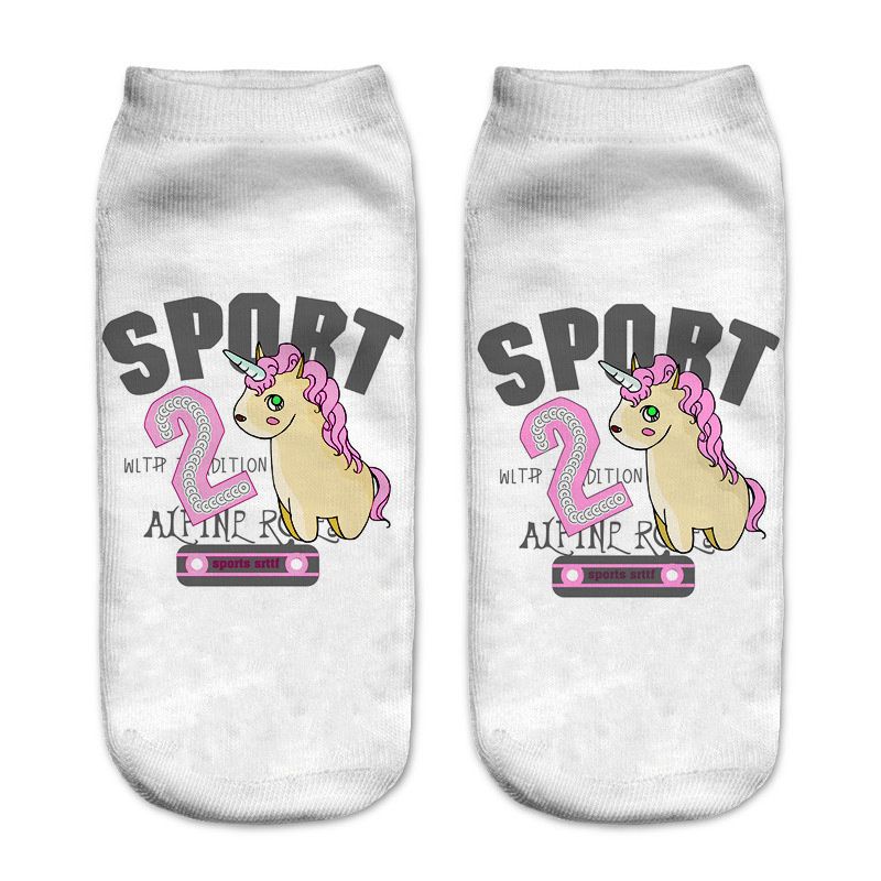 Wholesale AliExpress Hot Sale Printing Women Socks Unicorn Harajuku Wind Animal 3D Printed Socks - Image 4