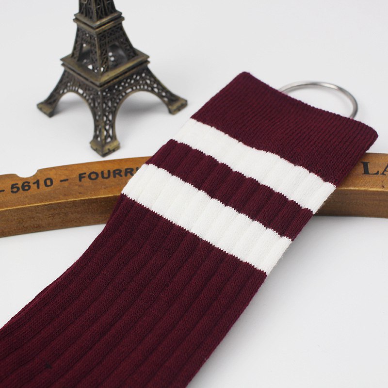 Student Spring and Autumn Knee Socks Stockings Twist Knitted Two-Bar Vertical Stripes Pile Style Japanese Thigh Stocking Female Korean Fashion - Image 4