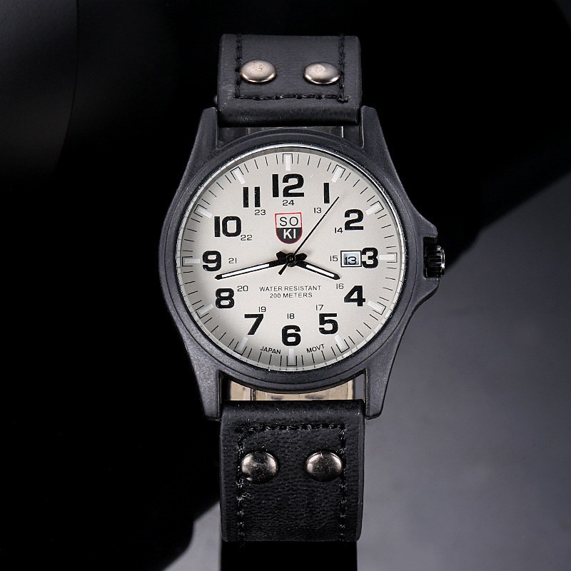 ZZ Men??s Military Leather Date Quartz Analog Army Casual Dress Wrist Watches UK - Image 4