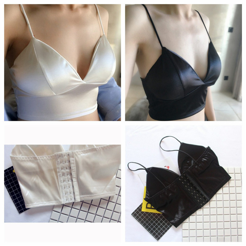 Sexy Satin Bikini Long Open Navel Back 8 Buttons Underwear Sling Breast Wrapping - Image 13