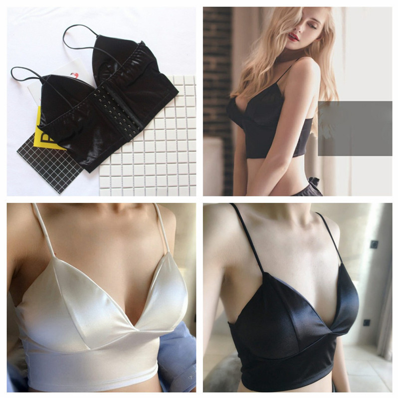 Sexy Satin Bikini Long Open Navel Back 8 Buttons Underwear Sling Breast Wrapping - Image 14