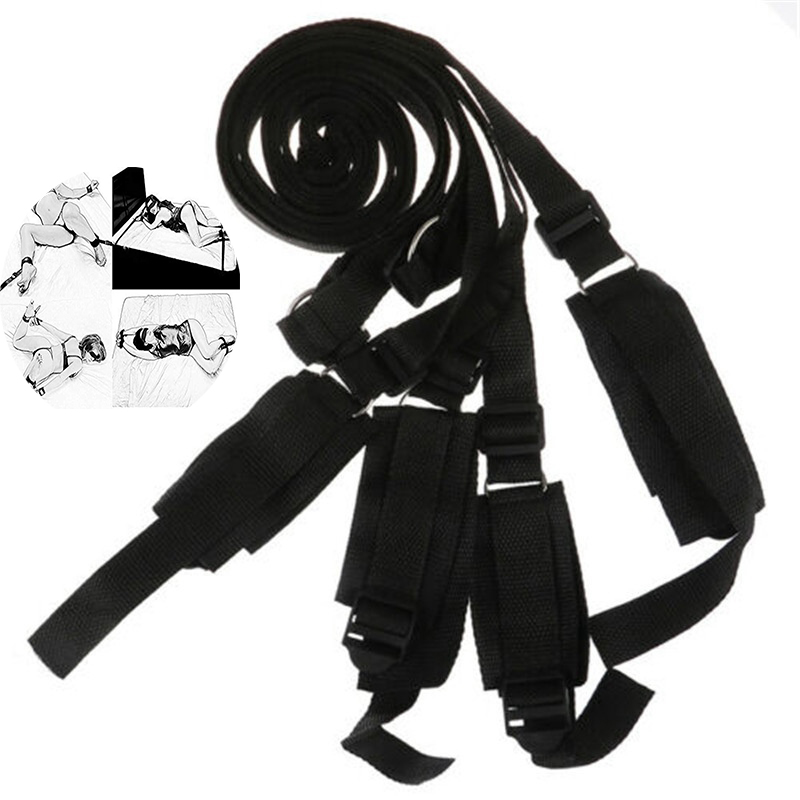 Restraint Under Bed System Set Bondage Strap Cuffs Eye Mask Kit Toy - Image 15