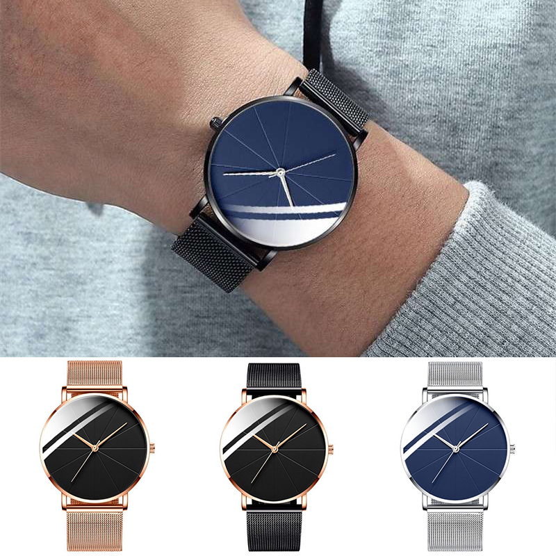 ZZ Men's Ultra Thin Simple Watch Ultra Thin Mesh Strap Stainless Steel Quartz - Image 15
