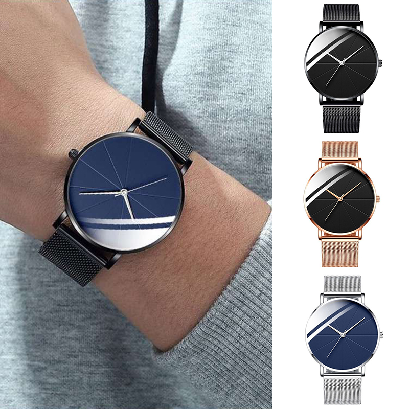 ZZ Men's Ultra Thin Simple Watch Ultra Thin Mesh Strap Stainless Steel Quartz - Image 16