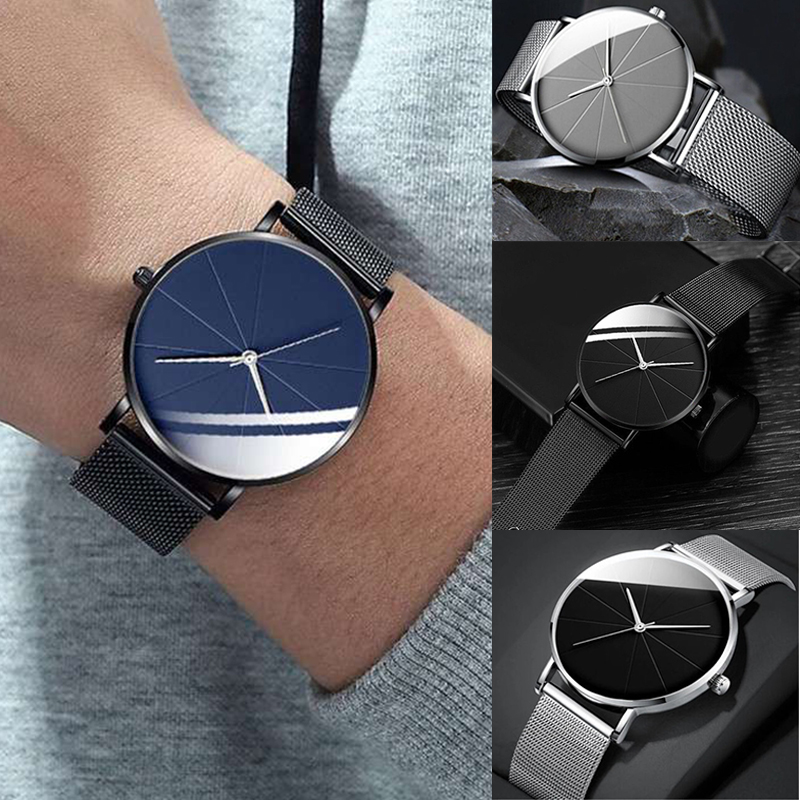 ZZ Men's Ultra Thin Simple Watch Ultra Thin Mesh Strap Stainless Steel Quartz - Image 19