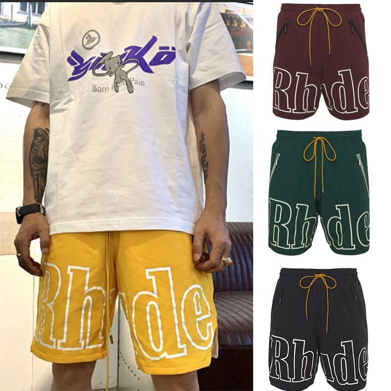 Rhude Shorts Athletic Shorts Men's Loose Mid-Pants Basketball Pants