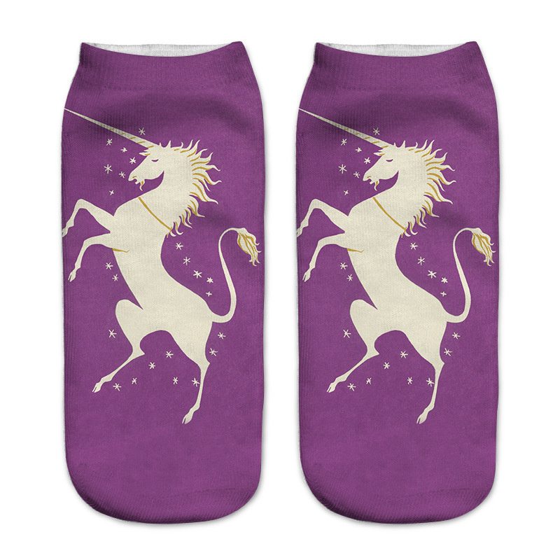 Wholesale AliExpress Hot Sale Printing Women Socks Unicorn Harajuku Wind Animal 3D Printed Socks - Image 5