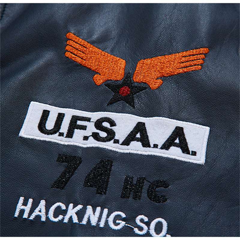 2024 New Motorcycle Leather Clothing Men's Leather Jackets Cross-Border Amazon AliExpress Fashion Embroidery Baseball Uniform - Image 5