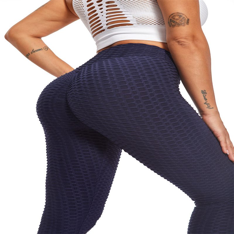 Europe and America Cross Border Popular Hip Jacquard Yoga Pants Bubble Pants Thin Exercise Tight Leggings - Image 7