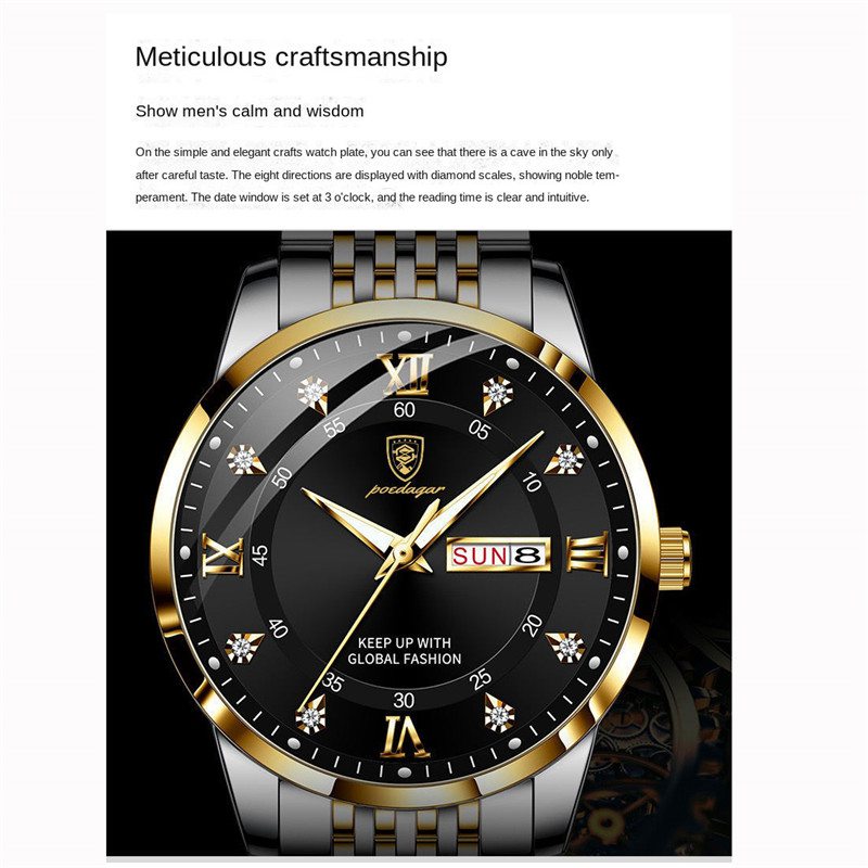ZZ Men's Watch New Men's Watch Waterproof Luminous Calendar Quartz Wrist Watch - Image 15