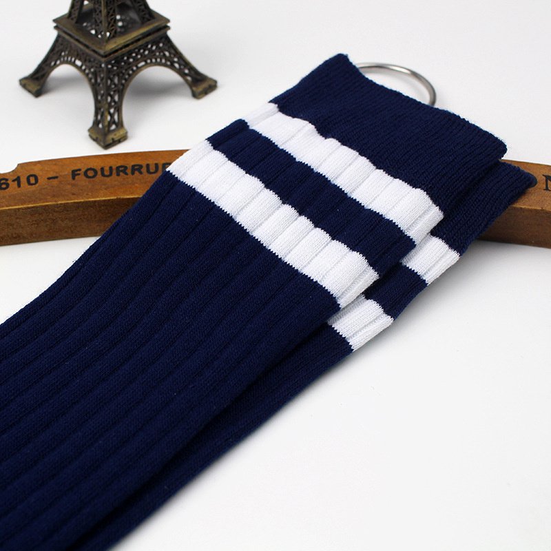 Student Spring and Autumn Knee Socks Stockings Twist Knitted Two-Bar Vertical Stripes Pile Style Japanese Thigh Stocking Female Korean Fashion - Image 6
