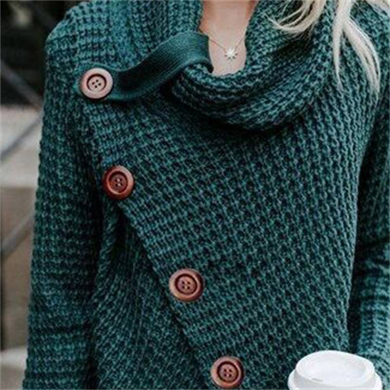 2024 Autumn Winter Sweater Ol Commuter Amazon Amazon Turtleneck Cardigan Solid Color Sweaters Women's Clothing One Piece Dropshipping - Image 6