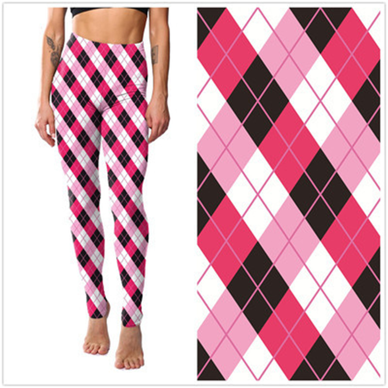 Amazon New European and American Striped Plaid Printed Yoga Pants Women's High Waist Slimming Leggings Yiwu Stall Wholesale - Image 6