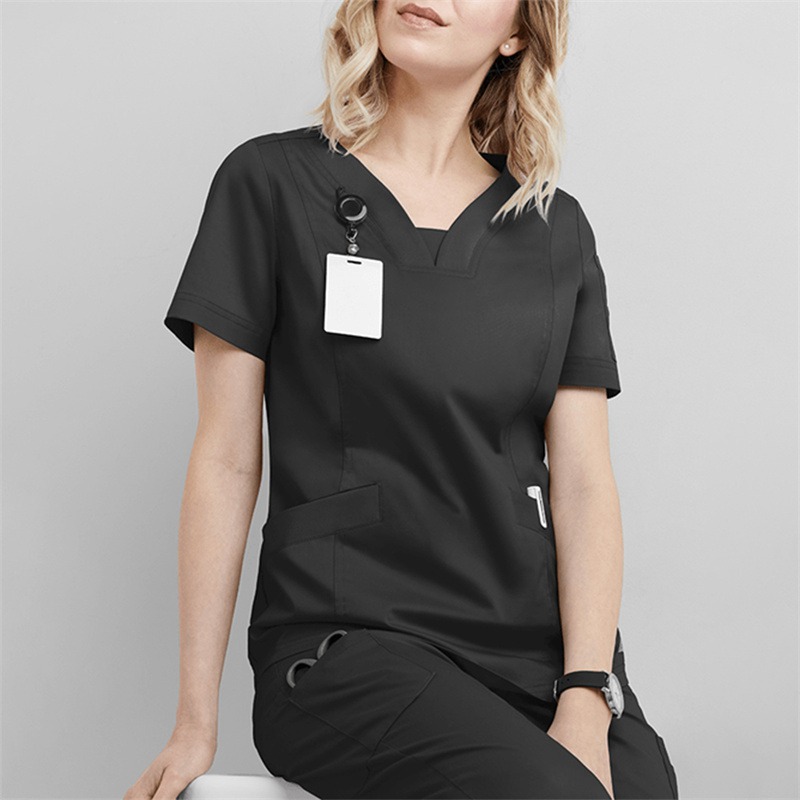 Amazon Operating Room Short Sleeve Hand Washing Suit Women's Jacket Short T Work Clothes Nurse Surgeon Disposable Protective Coveralls Work Clothes B - Image 6