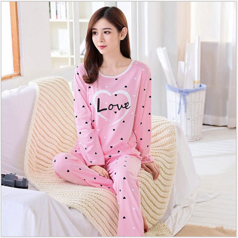 Spring and Autumn Cartoon Long Sleeve Pajamas Women's Trousers Large Size Cute Women's Winter Homewear Suit - Image 6